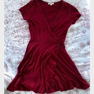 Pretty Maroon Wrap Dress